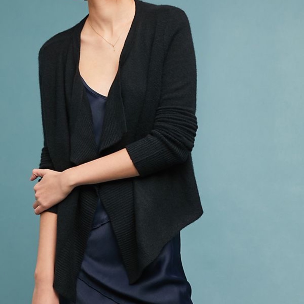 Anthropologie FW18 'Cami' Cashmere Cardigan Black